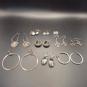 Earring Lot Women Mixed Silver Gold Copper Good 10 Pairs, Hoops & Studss
